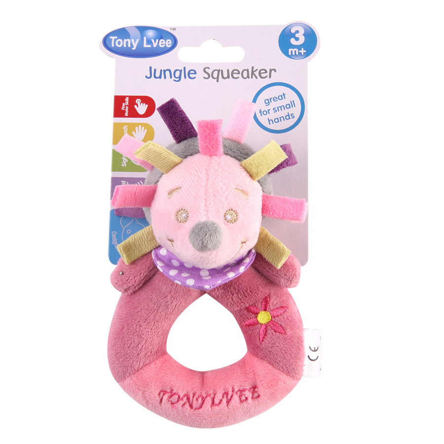Juguete para bebé TonyLvee, sonajero de mano para bebé, sonajero de mano con forma de animal, campana de cama de felpa, interacción entre padres e hijos