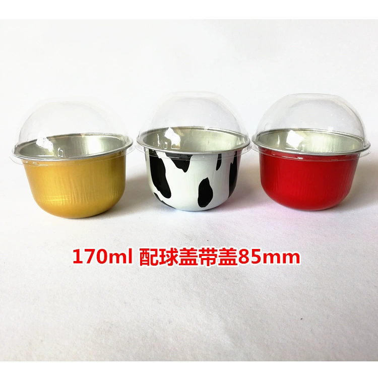 170ml circular aluminum foil -resistant cup cake/mousse cup/jam pudding cup/three lid optional