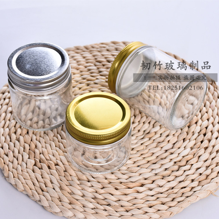 厂家批发铁盖圆形酱菜蜂蜜罐头瓶食品包装分装瓶密封储物罐蜂蜜瓶