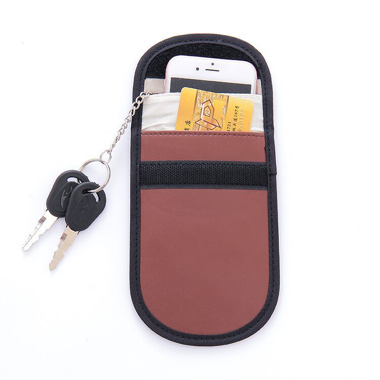 专业供应优质新款PU皮革手机贴 信号屏蔽袋 插卡式手机卡袋