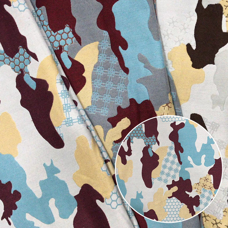 厂家直供 全涤色织提花布 460g欧美平纹民族风提花服装面料 现货