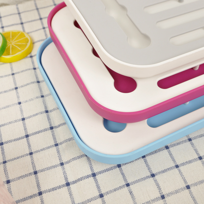 Cocina de doble capa de almacenamiento de plástico bandeja de drenaje vajilla fregadero bandeja de drenaje estante de drenaje de frutas y verduras estante de almacenamiento