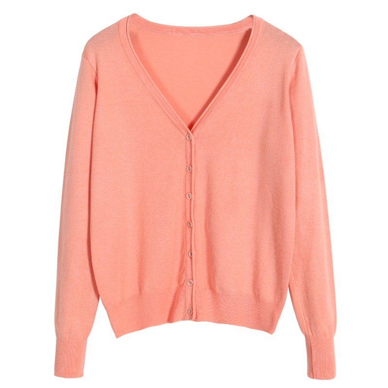 Autumn Knitted Cardigan Women's Cloth Buckle Silk Cotton Jacket Large Size Loose Sweater Cross-border Hot Top