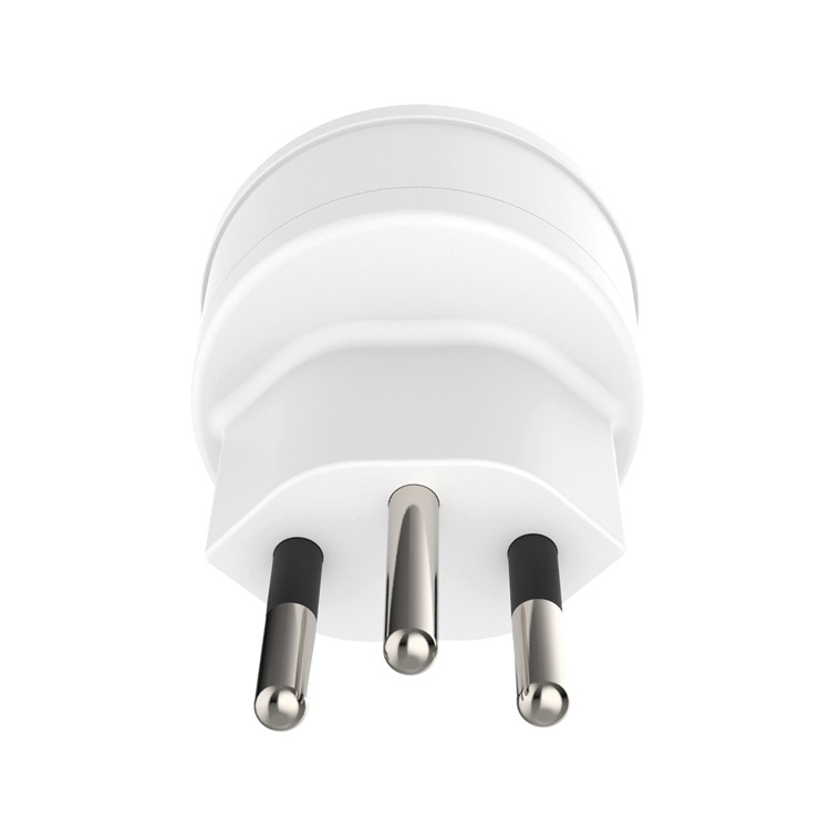 家用瑞士三插带绝缘胶转换法式插头 法国转瑞典电源转接头 16A