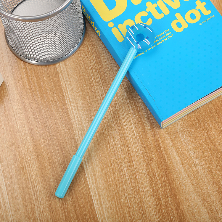 Papelería creativa tercera generación donut gel pluma estudiante de dibujos animados lindo caramelo color agua pluma Oficina firma pluma