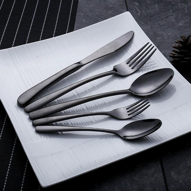 Elegant tableware, set stainless steel for hotel, mirror effect