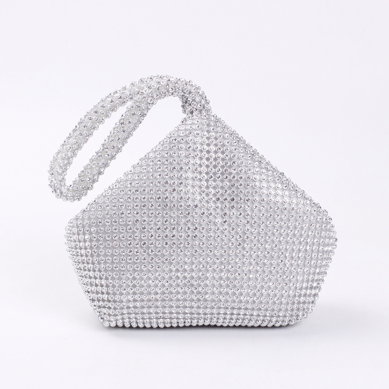 Bolso de noche de estilo europeo y americano de las mujeres incrustadas en diamantes Bolso transfronterizo de diamantes de imitación de moda bolso cosmético portátil mina bolsa