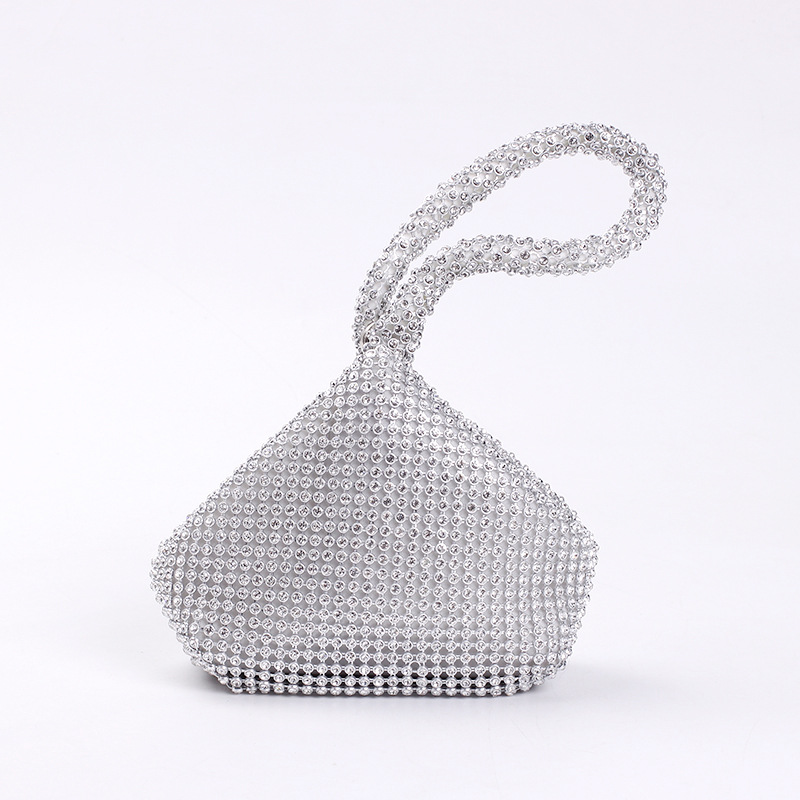 Bolso de noche de estilo europeo y americano de las mujeres incrustadas en diamantes Bolso transfronterizo de diamantes de imitación de moda bolso cosmético portátil mina bolsa