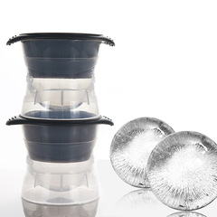 Silicone Ice Ball Mold, Round Whiskey Ice Cube Maker, Ice Tray, Spherical Ice Maker, Large Ice Cube Tray, Cover Included