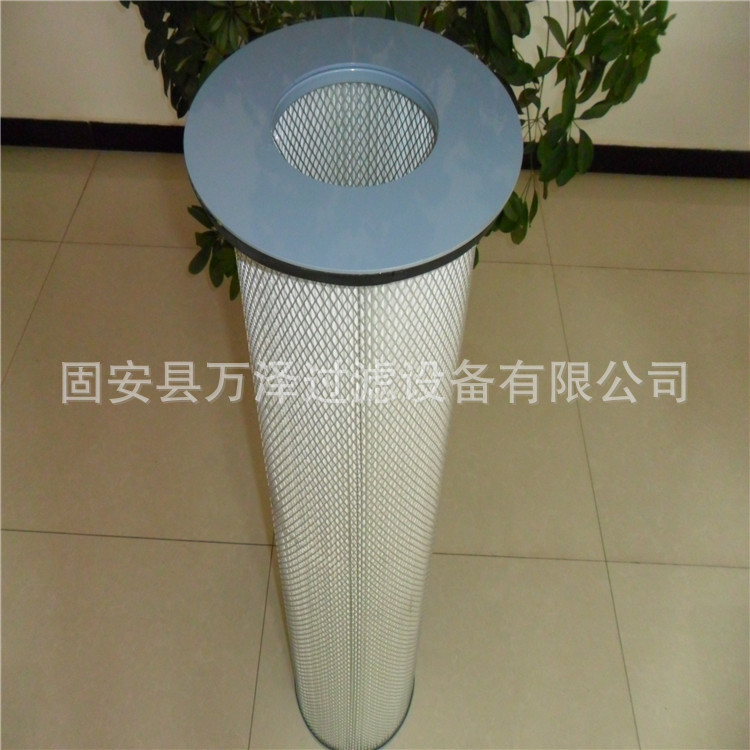 万泽厂家供应法兰圆盘除尘滤筒 上装式2米除尘滤芯粉尘滤芯A