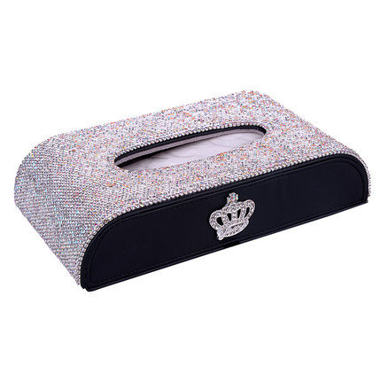 Huángguān Crown Diamond Car Tissue Box Creative Cute Cartoon Car Napkin Set (Car tissue box/set) - new-crown-tissue-box