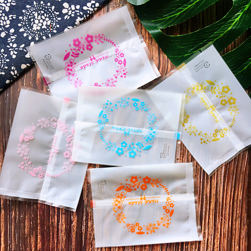 100只花环烘焙包装凤梨酥包装袋 牛轧饼干袋点心糕点花茶开运酥袋