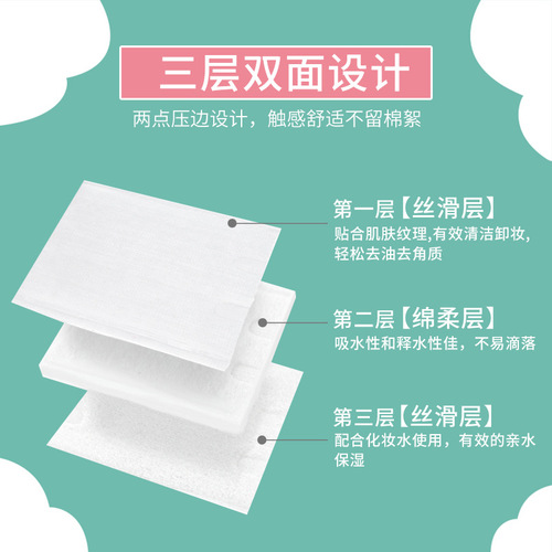 Lilibel cotton pads, 50 pieces, disposable makeup remover cotton face towels, skin-friendly cleansing wipes, travel wholesale