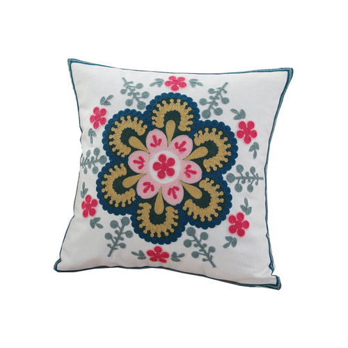 Hot selling floral embroidered pillow case ins sofa living room cushion bed soft bag office pillow ins style