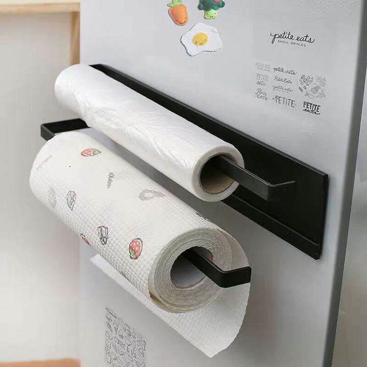 日式磁铁毛巾架 厨房卷纸毛巾抹布挂架 卫生间置物架免打孔收纳架