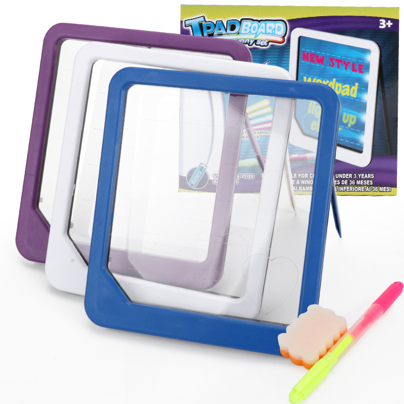 LED electrónico fluorescente tablero de dibujo tablero de acrílico material con fluorescente borrador pluma niños tablero de dibujo juguete