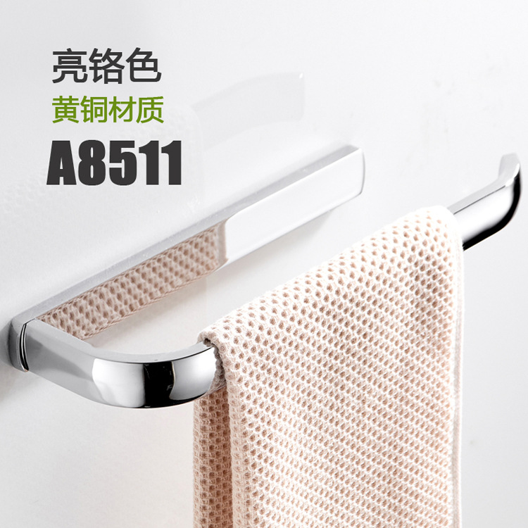 Galvanoplastia cromo plata brillante simple latón anillo de toalla Barra de baño Baño colgante de hardware precio al por mayor