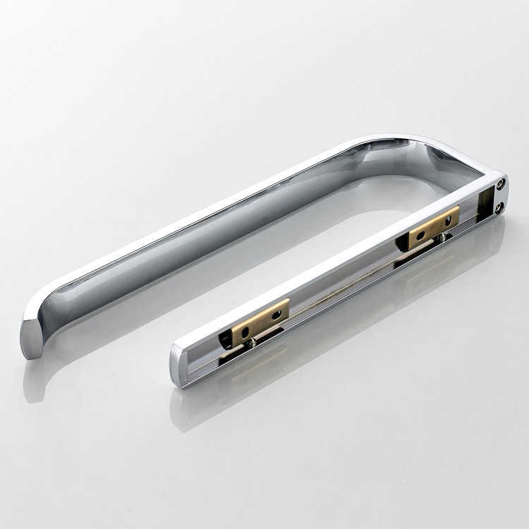 Galvanoplastia cromo plata brillante simple latón anillo de toalla Barra de baño Baño colgante de hardware precio al por mayor