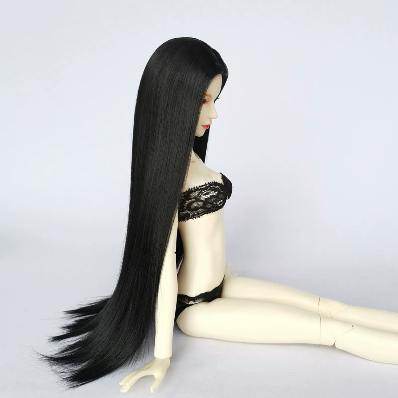 1 | 3 Xinyi кукла кукла Wigs BJD SD3 Псевдо Мао 1 | 4 1 | 6 Высокотемпературный шелк Раздел Черные волосы