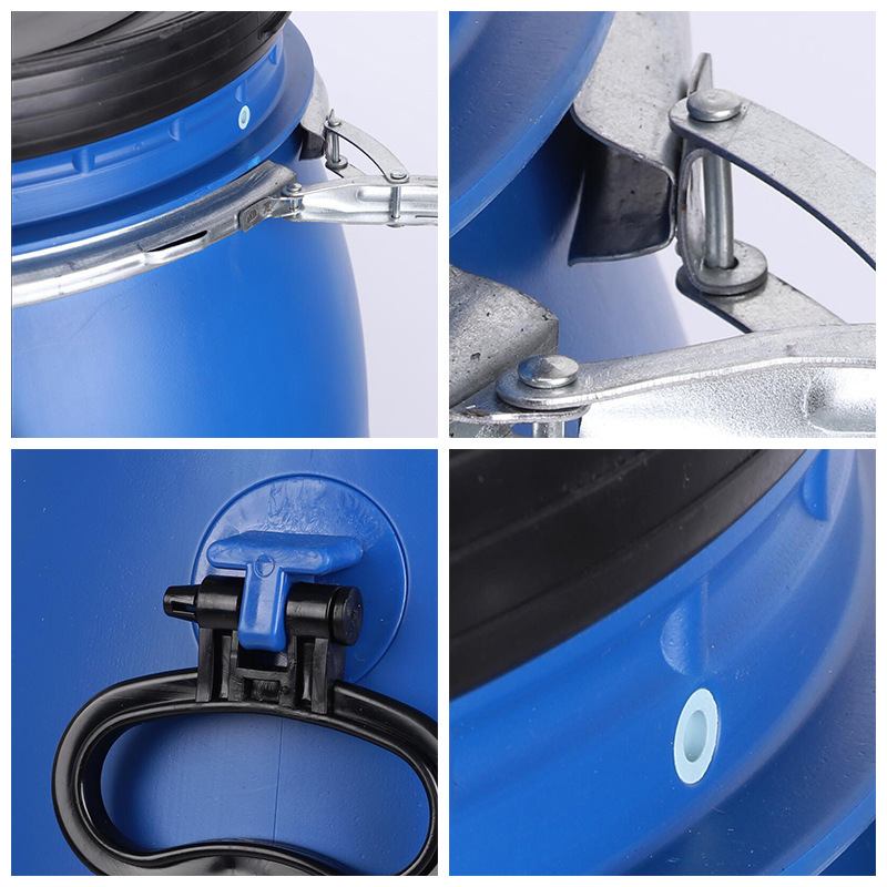 Disponible para uso industrial, barril de brida, barril de plástico portátil, puerto ancho, barril de brida con aro de hierro, barril de embalaje al por mayor