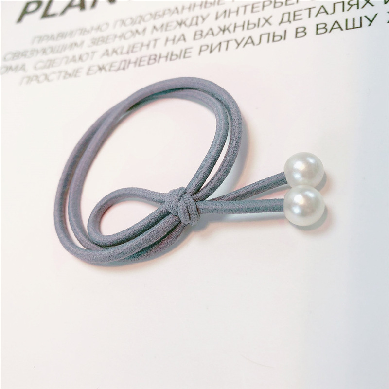 Japón y Corea del Sur lindos anillos de cabello azul pálido chicas amorosas cuerdas de cabeza nudo arco de perlas cordón de goma cuerdas de cabello