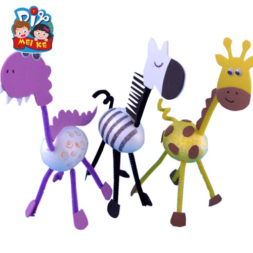 Easter diy egg-shaped styrofoam animal egg cartoon dinosaur model children's handmade diy production materials