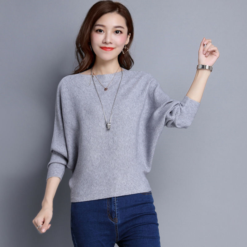 Autumn Clothing 2025 New Women's Bat Sleeve Korean Style Loose Short Spring Pullover Sweater Knitted Bottoming Shirt Top