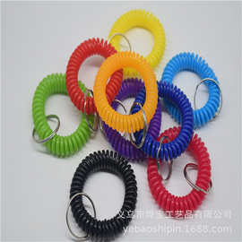 厂家现货直供彩色EVA电话线手环塑料弹簧手圈 桑拿寄存柜钥匙手圈