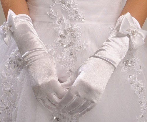 Flower Girl Wedding Gloves Children's Dress Accessories Bows Performance Yinuofang Factory Direct Sales