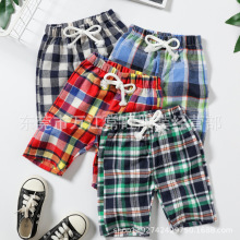 儿童处理 夏天休闲裤儿童格子裤短裤 便宜裤子童装尾货清仓尾货