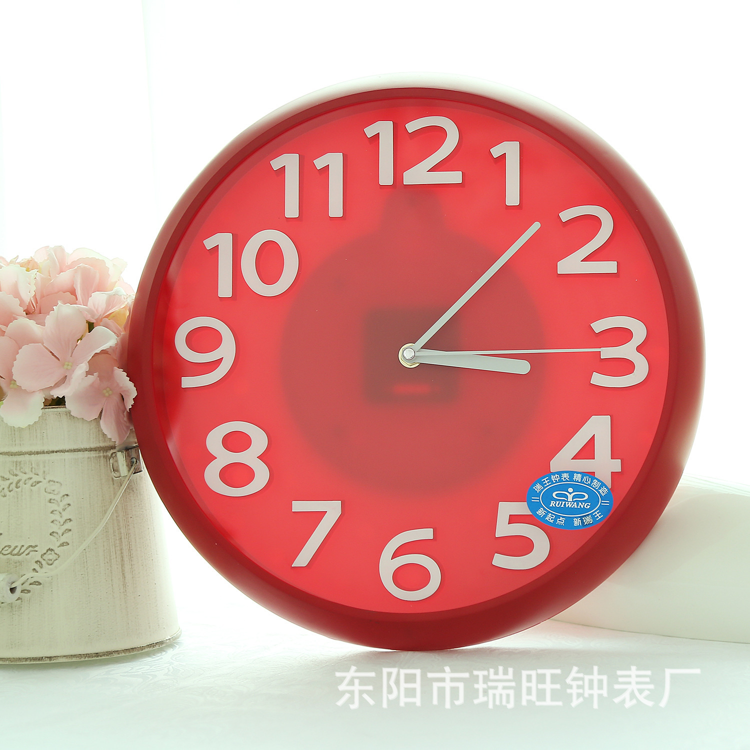 Directo de fábrica de cuarzo nórdico Reloj de pared de 13 pulgadas tridimensional palabra cara moda regalo creativo Reloj de pared al por mayor