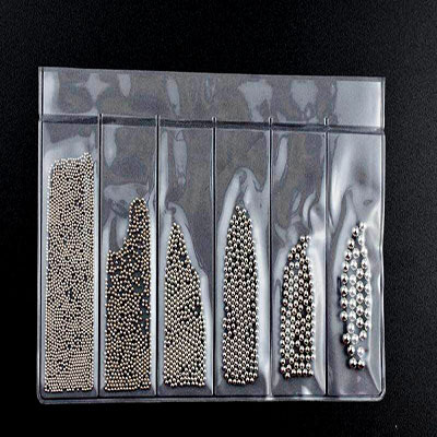 Fábrica directa manicura seis rejilla tamaño bola de acero lentejuelas uñas joyería nuevo estilo japonés clavo taladro joyería Decoración