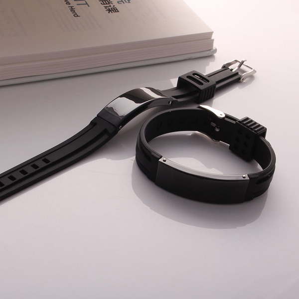 Silicone bracelet stainless steel