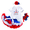 Children's cartoon bodysuit, footwear, set, 0-2 years, with short sleeve, tutu skirt, 4 piece set, children's clothing