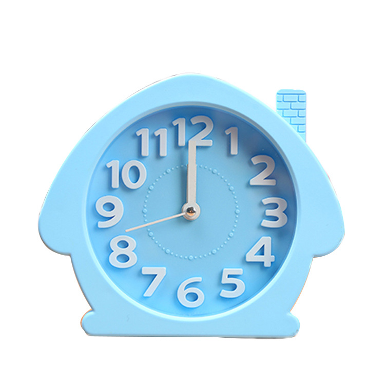 Directo de fábrica creativo estudiante tridimensional palabra despertador de dibujos animados casa forma dormitorio sala de estar decoración pequeño reloj de alarma al por mayor