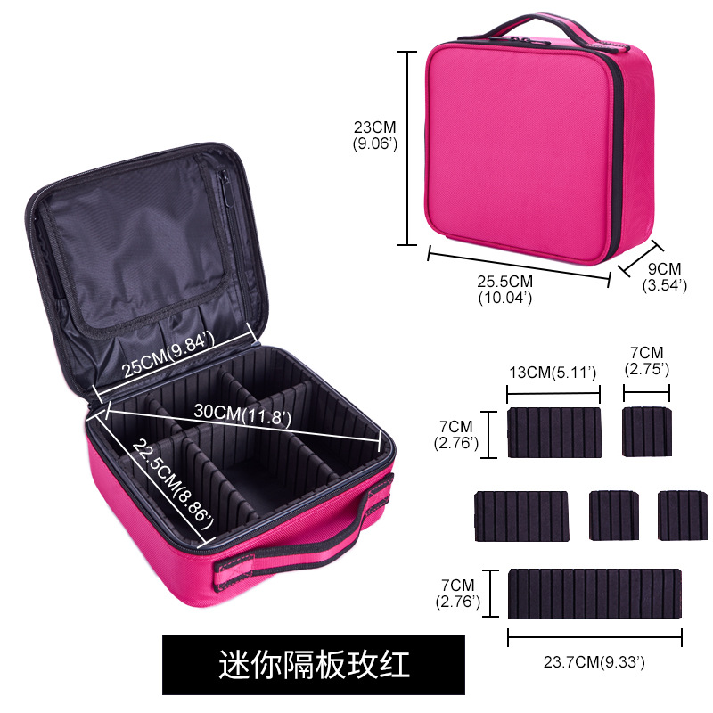 Mini Travel Storage Partition Cosmetic Bag Multifunctional Portable Cosmetic Case Small Size Double Layer Toiletry Bag