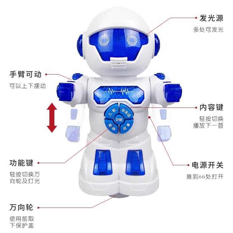 Nueva máquina de la historia del robot historia de la canción de los niños Instrumento Musical Enseñanza digital multifuncional educación temprana máquina de juguete