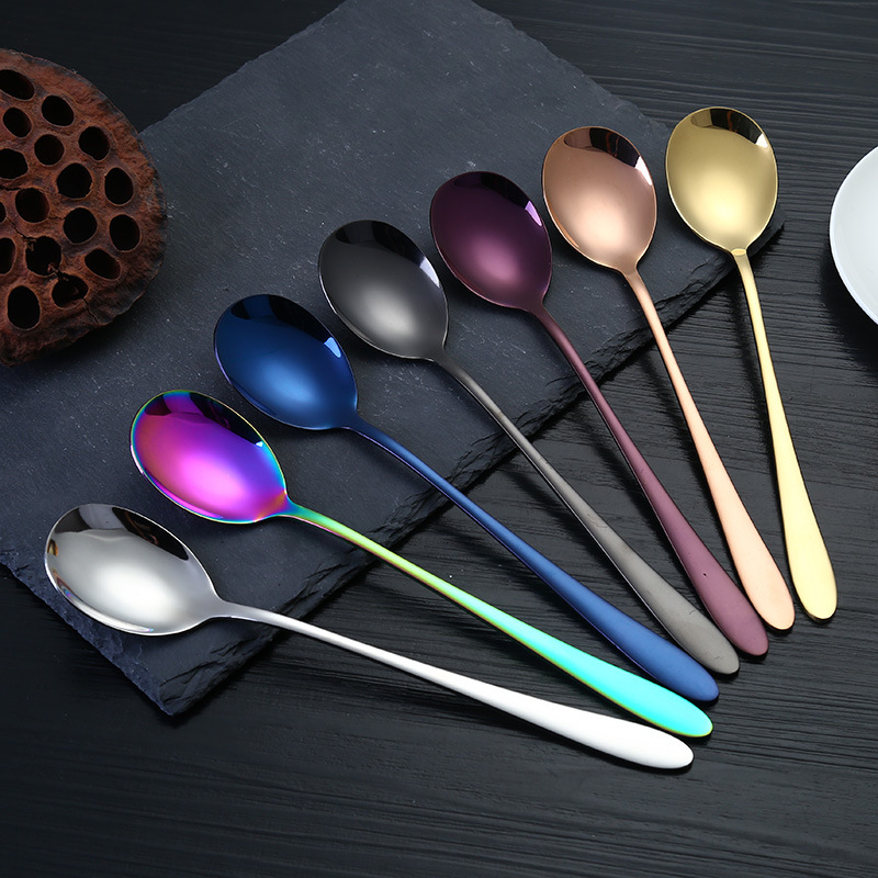 304 cucharas de acero inoxidable tenedor de estilo coreano, cubiertos de comida occidental, cocina de grano de alimentos, pequeño ayudante