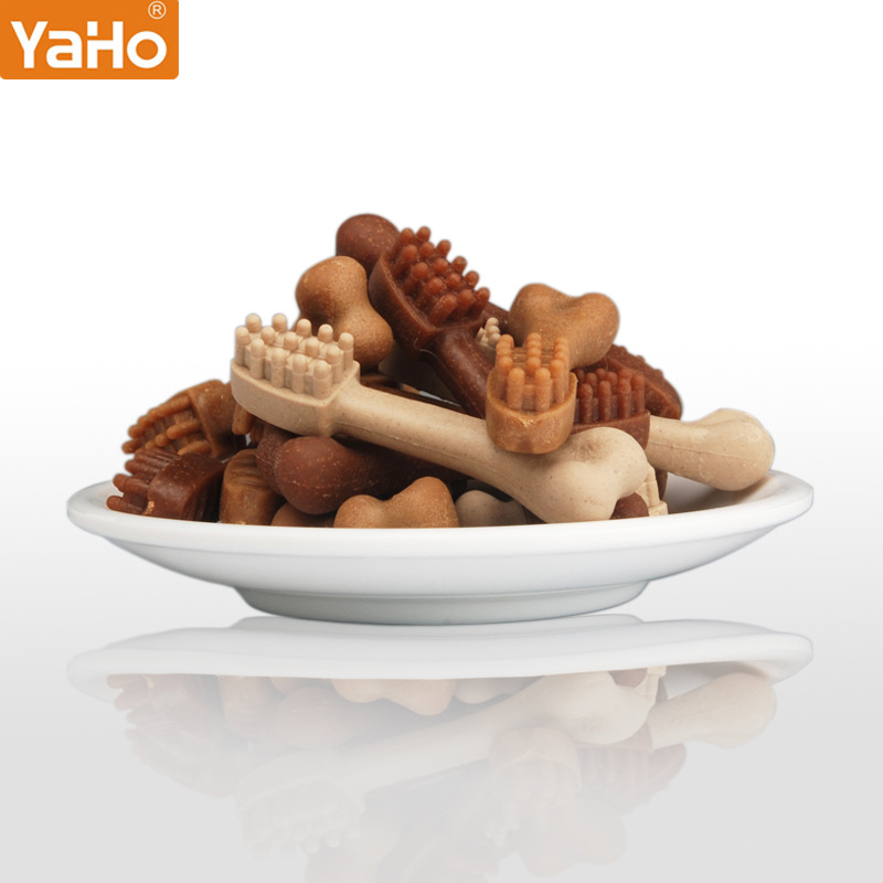 Yahe perros palillos de molienda resistentes a la mordida aperitivos entrenamiento de perros dientes limpios huesos de pelo dorado Teddy comida para mascotas al por mayor