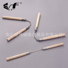 白蜡杆红木武术棍李小龙不锈钢链双节表演实战实木训练棍二节棍