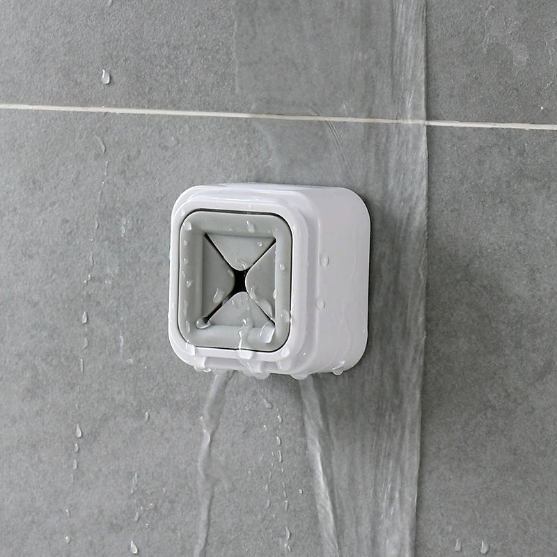 Self-Adhesive Towel Plug Hook, PP Plastic, Compact 5.6×3.7×5.6 cm, Transparent/Gray
