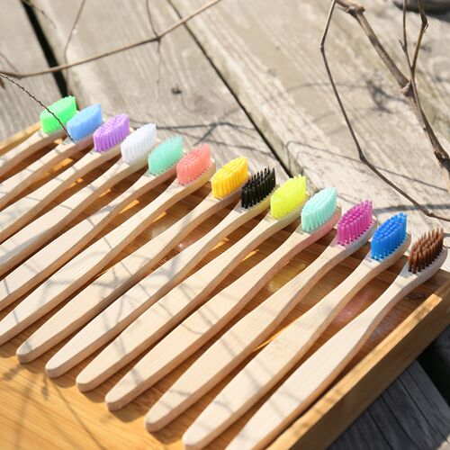 Hotel disposable toothbrush adult soft charcoal toothbrush flat toothbrush bamboo toothbrush bamboo handle toothbrush bare brush