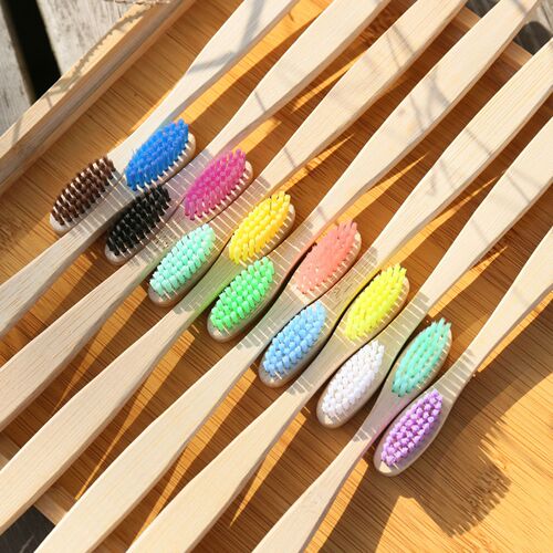 Hotel disposable toothbrush adult soft charcoal toothbrush flat toothbrush bamboo toothbrush bamboo handle toothbrush bare brush