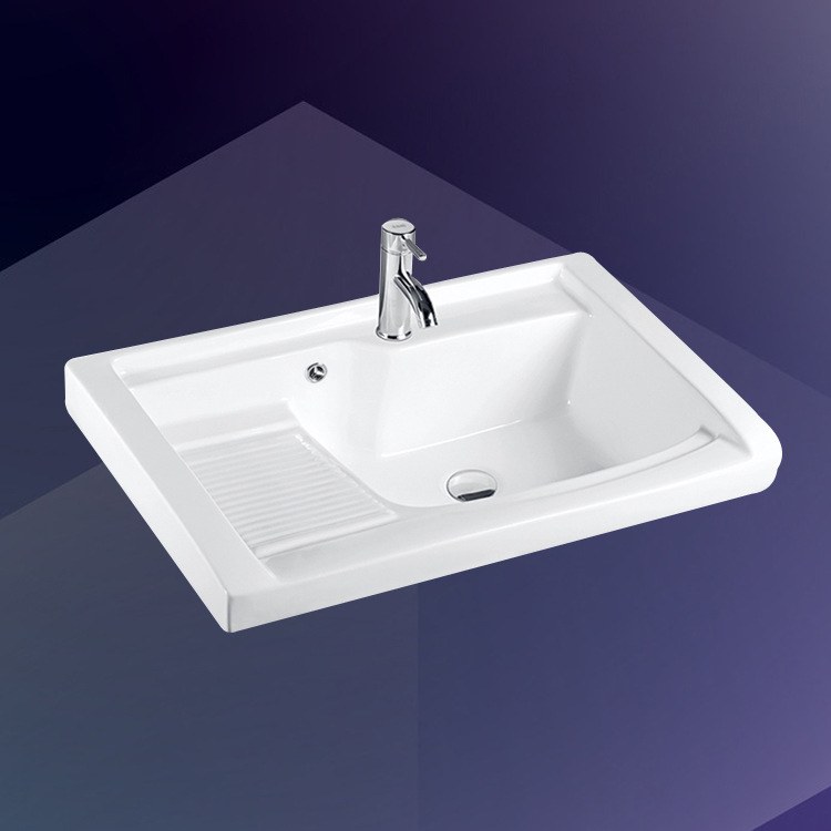 Producción al por mayor lavabo de cerámica con lavabo gabinete lavabo de lavandería cuenca profunda cuenca fabricante 8080D