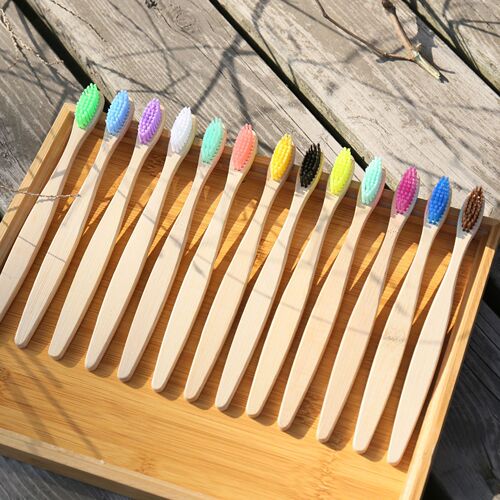 Hotel disposable toothbrush adult soft charcoal toothbrush flat toothbrush bamboo toothbrush bamboo handle toothbrush bare brush