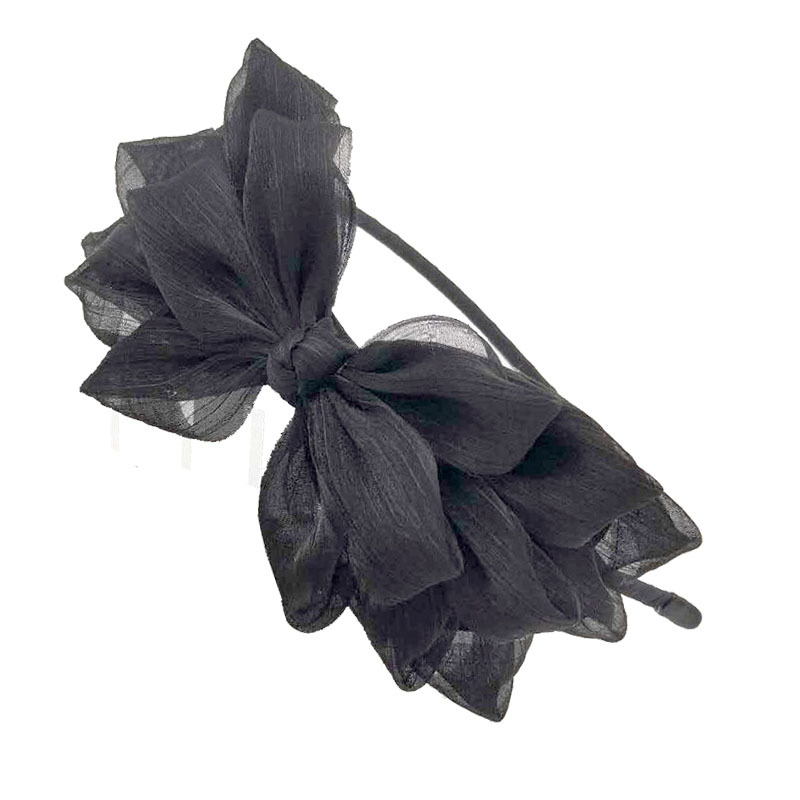 Corea del Sur arco grande diadema primavera y el verano moda dulce brillante cabeza de malla hebilla color sólido súper hadas horquilla joyería