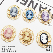 椭圆美人头diy合金配件 手工发饰diy配件 韩版头饰材料饰品配件