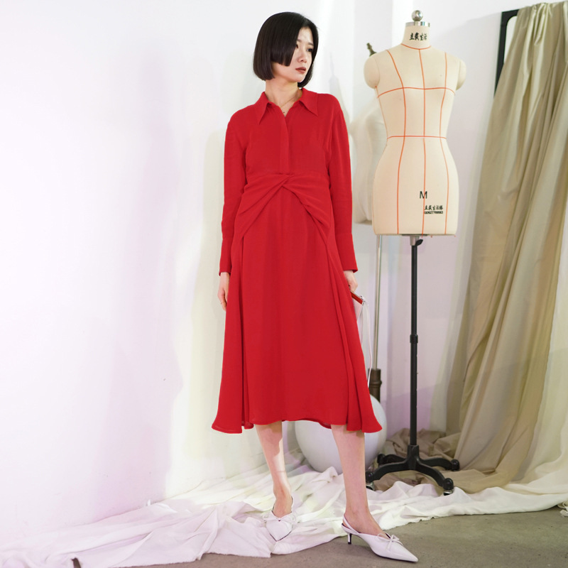 Designer Women's Clothing European and American British Street Trenders' Women's Basic Hat Collar Large Swing Dress Designer Women's Clothing European and American British Street Trenders' Women's Basic Hat Collar Large Swing Dress