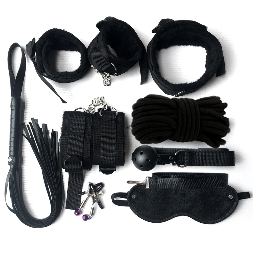 织带毛绒8八件套 成人夫妻情趣捆绑束缚用品手铐眼罩羽毛套装批发