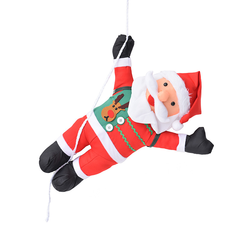 Nueva Navidad decoraciones 60cm escalada cuerda escalera oscilación Santa Claus muñeca colgante Navidad necesidades diarias